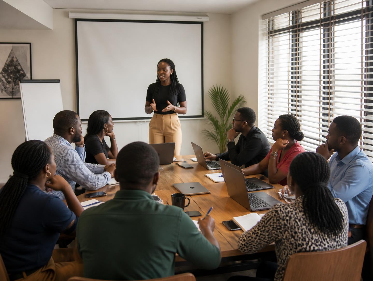 A workshop underway in the training room at The Cubicle, Ibadan